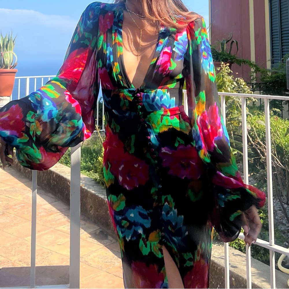Rat & Boa Floral Maxi Dress - Red, Green, Blue - Picture 5 of 6